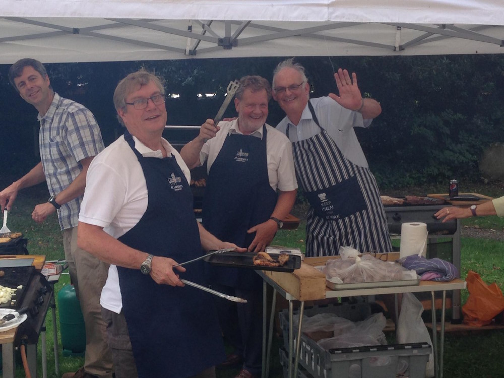 [Volunteers wearing bibs with the St Lawrence's Church Logo]